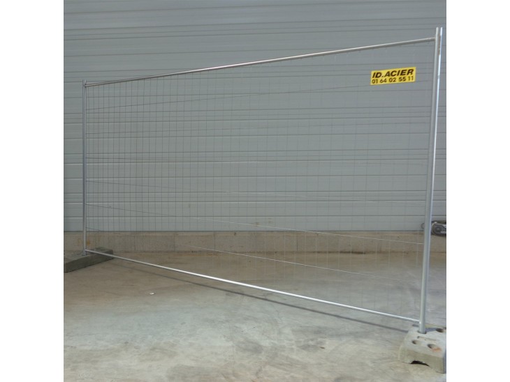 Barrière de chantier T4S : 3.5 x 2 m - Grille Heras - ID Acier
