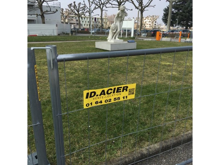 Barrière de chantier T4 : 2.25 x 1.2 m - Grille Heras - ID Acier